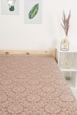 Простыня на резинке перкаль Ренессанс коричневый